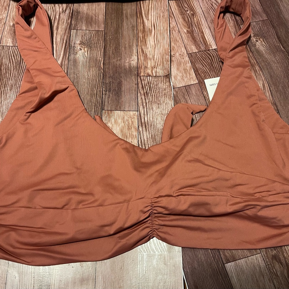 Riot Swim Knot Front Bralette in Rust top and bottom set new with tags